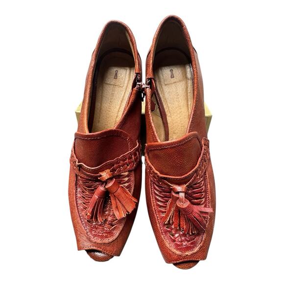 Schuler & Sons FANFARE Platform Heel Women's US 10 B Tassel Anthropologie EUC - Picture 2 of 15